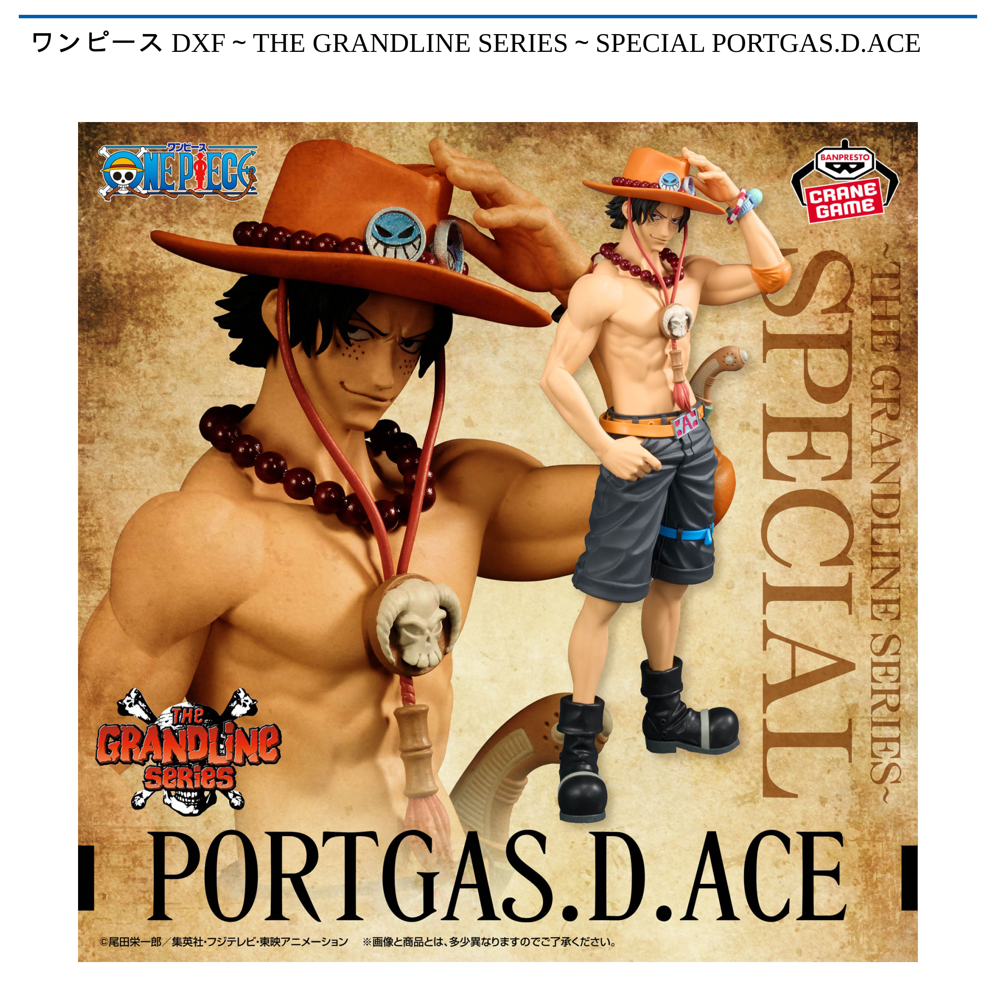ワンピース DXF～THE GRANDLINE SERIES～SPECIAL PORTGAS.D.ACE